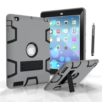 

XSKEMP Tablet Case For Apple New iPad 2018 9.7 A1893 A1954 Kids Safe Hybrid Armor Shockproof Kickstand Hard Cover W/ Pen Stylus