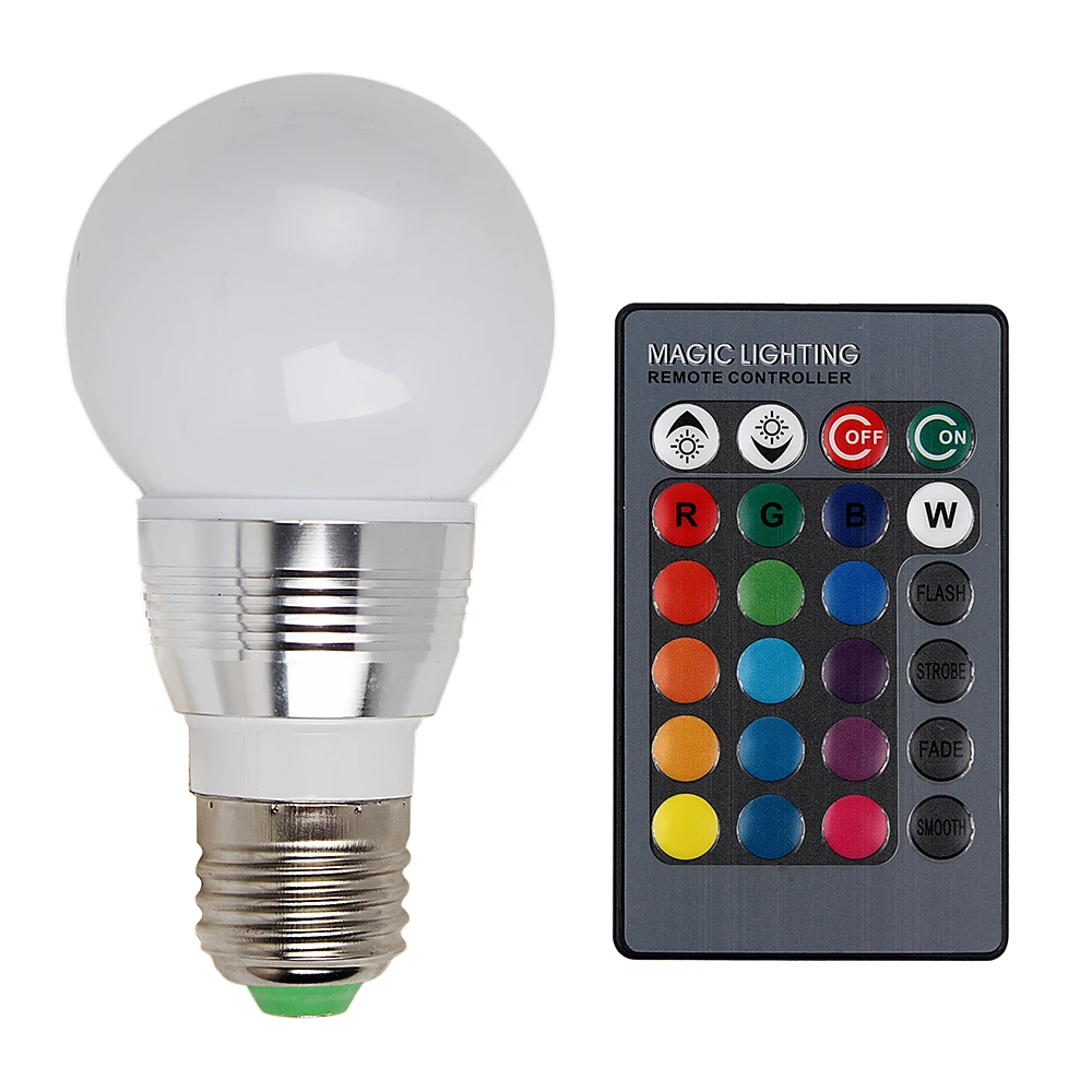

IR Remote Control RGB Spot Bulb Home Decoration Atmosphere LED Lamp Stage Light Changeable Lighting E14 E27 16 Colors #KF