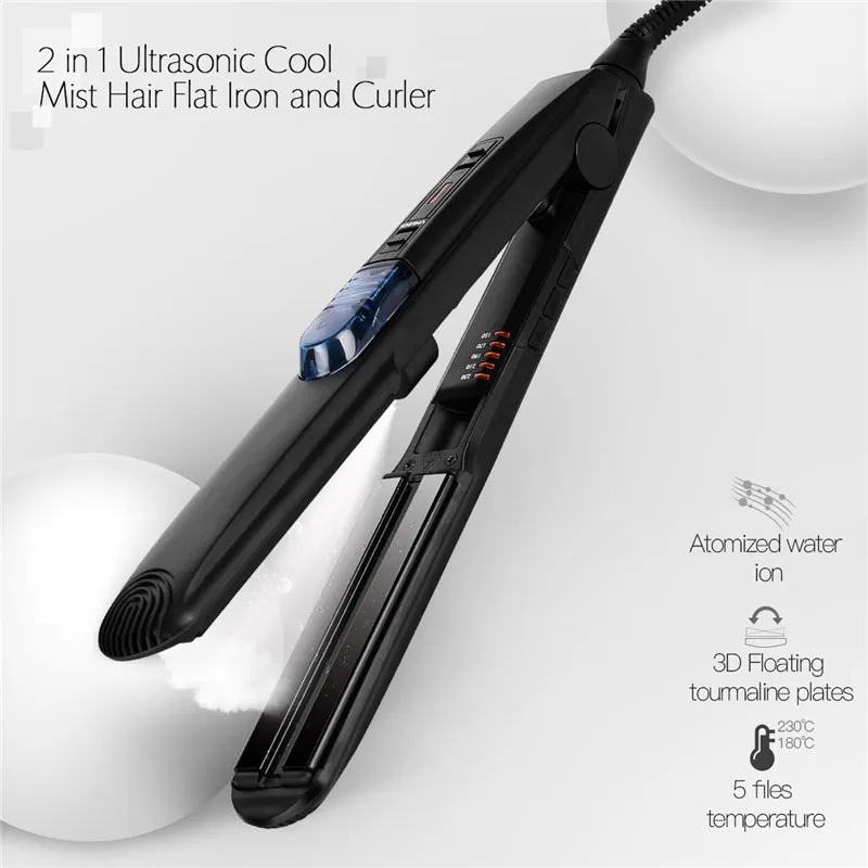 

Professional Hair Straightener 2 in 1 Ultrasonic Hair Flat Iron with Adjustable Temperature Settings Hair Styling Tool 30