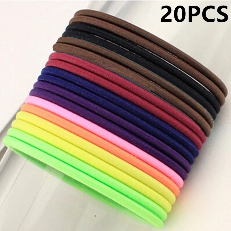 

20pcs/bag Elastic Hair Holders 3.5CM Rubber Bands Hair Elastic Accessories Tie Gum Ponytail Scrunchie Candy Color Girl