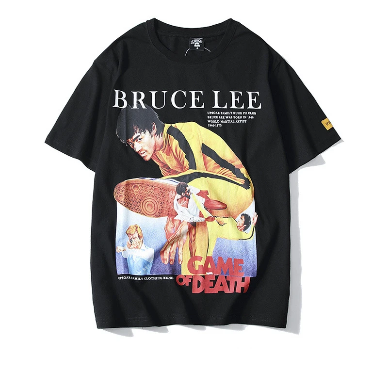 BOLUBAO Fashion New Men T-shirt 2019 Bruce Lee Portrait Print Male T Shirts Hip Hop Men's T Shirts Street Hip Hop Clothing