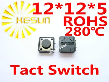 

FREE SHIPPING 100PCS SMD 12X12X5MM Tactile Tact Push Button Micro Switch Momentary ROHS