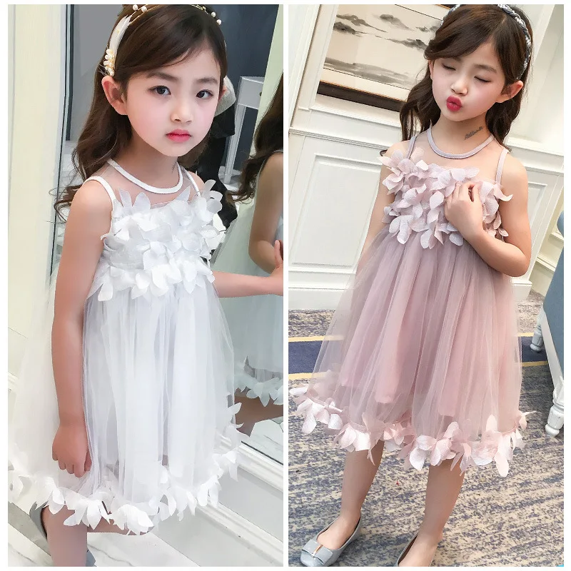 

2018 Fashion Flower Girls Dress Summer Kids Clothes Sleeveless Cute Princess Party Children Dresses For Girls Costumes 14 Years