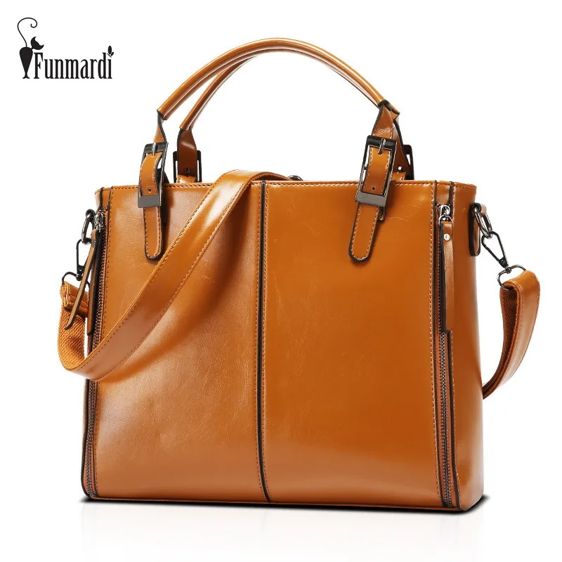 Najtaniej FUNMARDI luksusowe Patchwork woskowa skórzana torba klasyczne torebki damskie torebki damskie ze skóry lakierowanej duża pojemność torba na ramię WLHB952