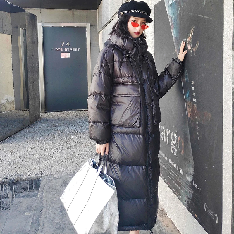 Fitaylor зимние длинные куртки для женщин 90% белого утиного пуха парки пуховик пальто