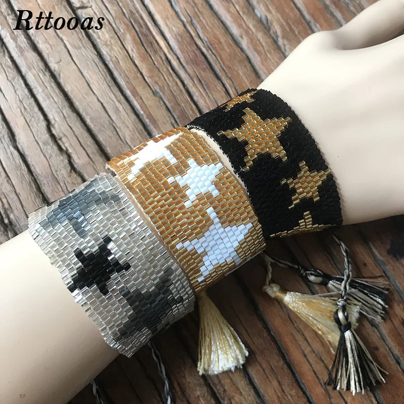 Rttooas золотые звезды бисер MIYUKI браслет из бисера ювелирные изделия Этнические