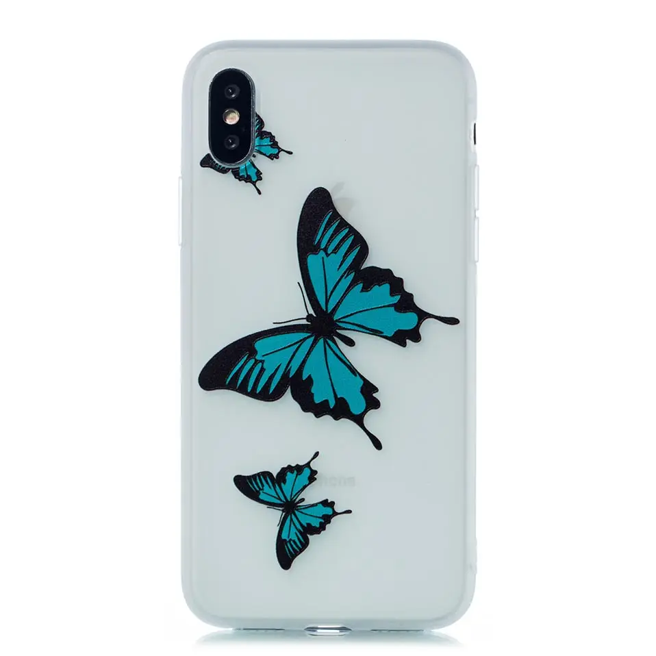 Soft TPU Phone Case For iPhone 6 6S 7 8 Plus Case Back Cover For iPhone 6 6S X Flower Butterfly For iPhone X 7 8 plus case Capa Soft TPU Phone Case For iPhone 6 6S 7 8 Plus Case Back Cover For iPhone 6 6S X Flower Butterfly For iPhone X 7 8 plus case Capa