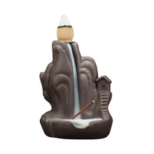 Миниатюрная горелка для благовоний с обратным потоком, керамический держатель для палочки из сандалового дерева и розы, конусная кадильница, настольный домашний декор, украшение для горшечных растений