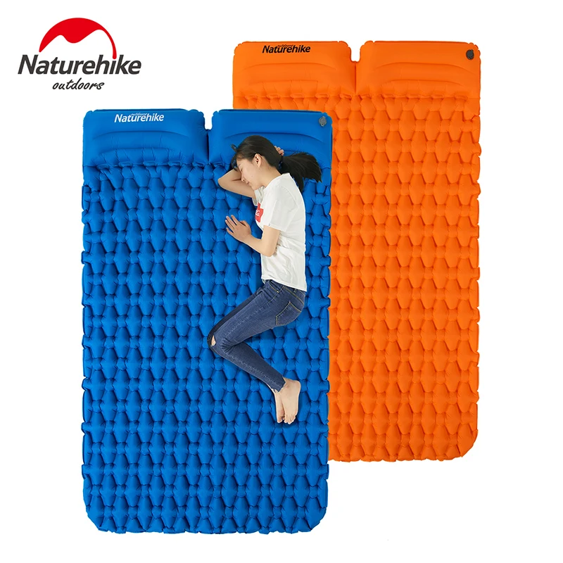 

Naturehike 2 Person Outdoor Camping Mat Egg Slot Inflatable Mattress Ultralight Tent Bed Sleeping Pad with Air Inflating Bag