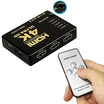 

Mini HDMI Switcher 4K*2K HD1080P 3 Port HDMI Switch Selector Splitter With Hub IR Remote Controller For HDTV DVD TV BOX