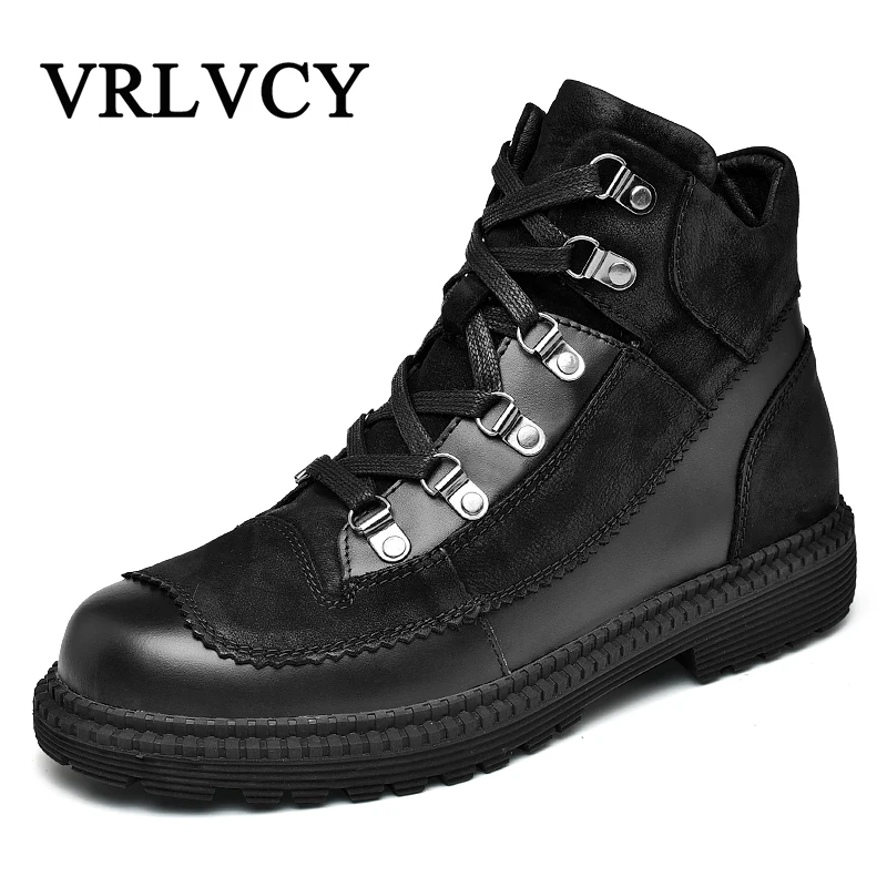 

Brand Hot Sale Winter New first layer leather Martin shoes Warm Boots Waterproof Casual Working Shoes Fashion Men Boots
