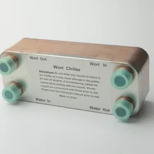 20 пластинчатый чиллер сусла, пластинчатый теплообменник, 304 из нержавеющей стали, пивоваренный чиллер, 1/" NPT