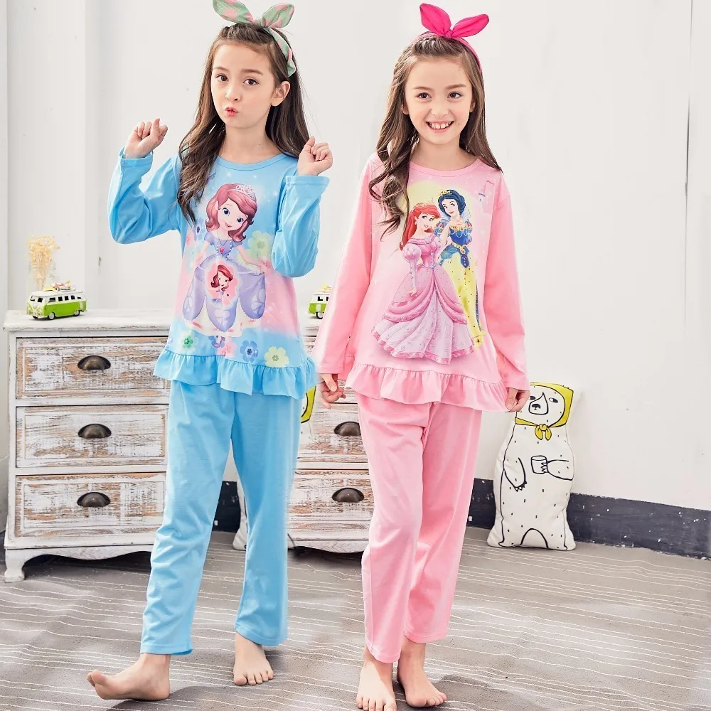 Girl suit palace princess style 2018 children's pajamas cotton children