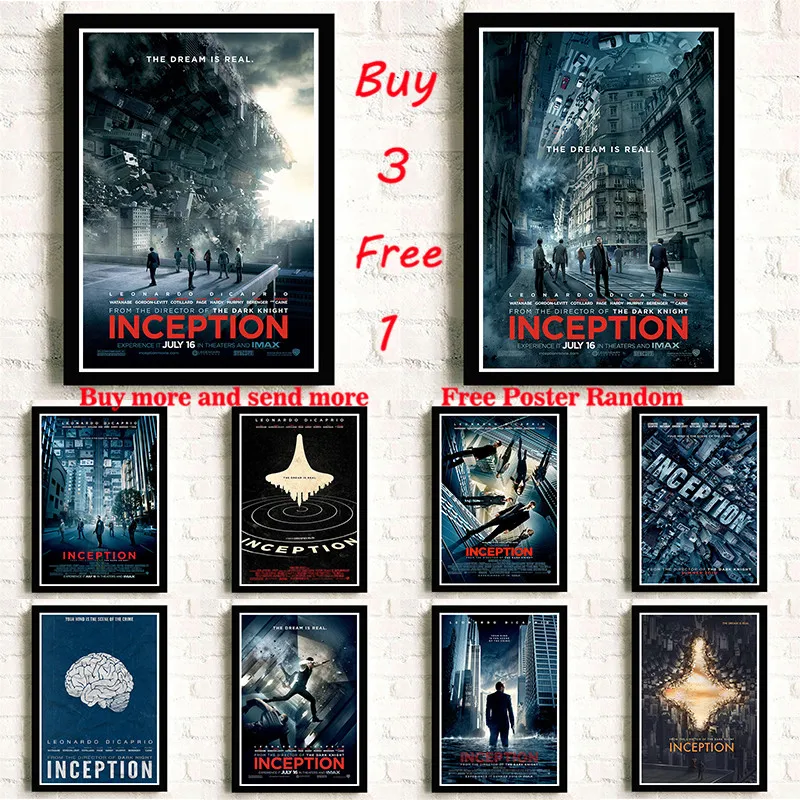 

Inception Leonardo DiCaprio's film classic movie Coated paper Poster Bar Cafe Living Room Wall Decorative Paintings Frameless