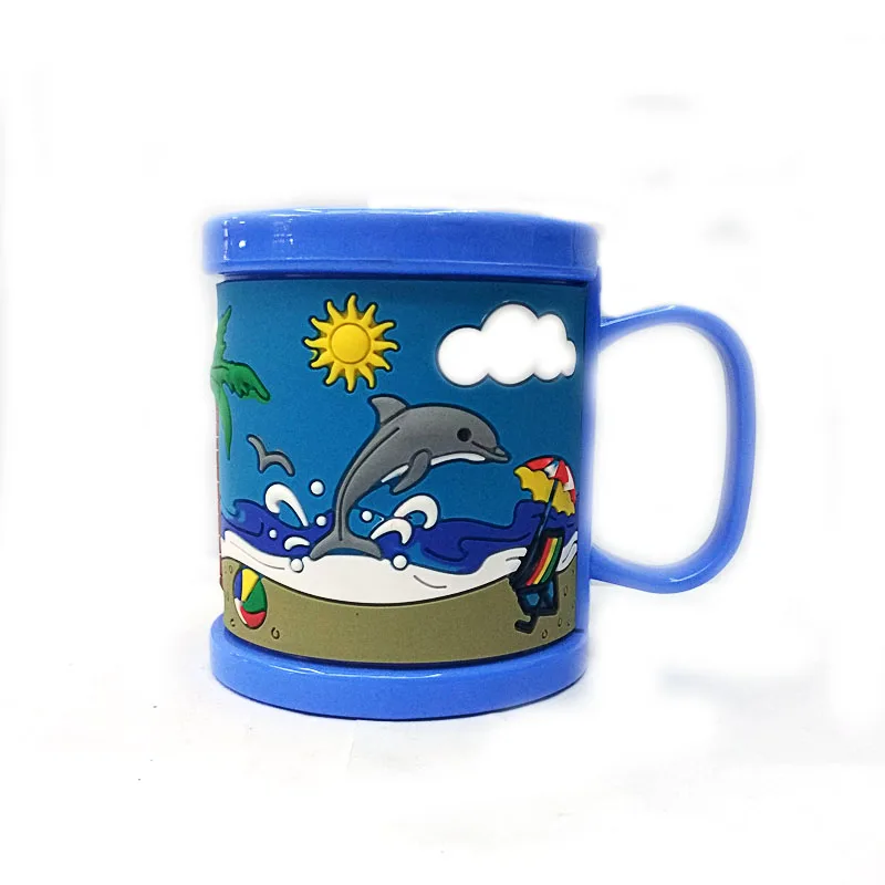 New Arrival Plastic Elegant Coffee Mugs Kids Cups Blue Embossed New Arrival Plastic Elegant Coffee Mugs Kids Cups Blue Embossed Beach Dolphin Water Tumbler With Lids Drinkware Tools In From Home Garden On