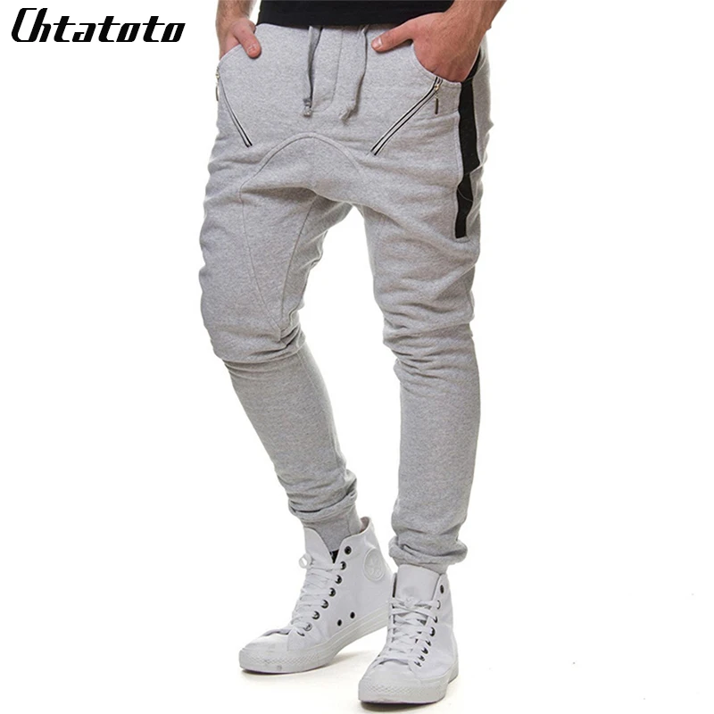

Pants Men Time-limited Elastic Waist Mid Jogger Pepe 2018 New Men's Zippered Splicing Thong Elastic Pants Male Harem Casual