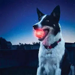 Легкие скрипучие игрушки для собаки мяч для питомца собаки щенка светящиеся жевательные эластичные Мячи устойчивые к укусам питание с