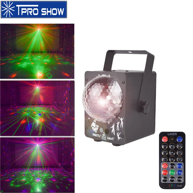 

Mini Laser Light Gobo Projector Red Green Lazer DJ RGB LED Magic Disco Ball 60 In 1 Pattern Effect for Club Party Remote Control