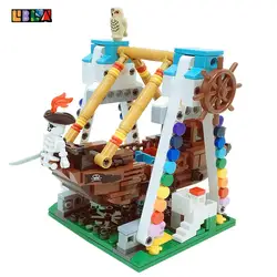 LBLA пиратский корабль строительные блоки действие DIY Рисунок Brinquedos игрушки подарок для детей Дети интеллектуальной Обучающие Блок