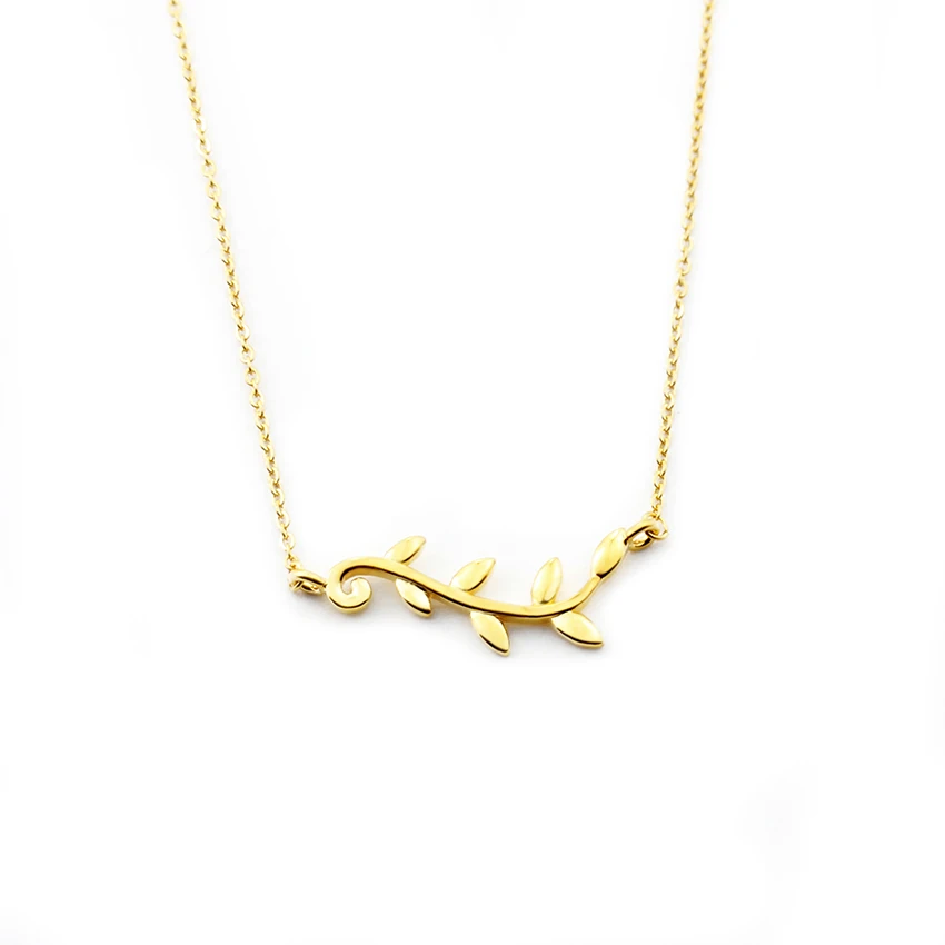 Chain Choker Necklace Birthday gift for her Ancient Greek Olive leaves pendant