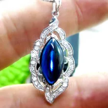 Натуральный экзотические Сапфир кулон бутик 18 К золотой кулон Роскошные ювелирные изделия большая Сапфир кулон