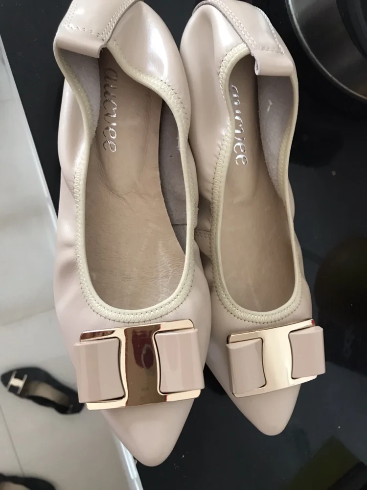 Lady Ballet Flat Shoes Spring 2018 Fashion Moccasins Women Shoes Pointed Toe Pregnant Women Loafers Genuine Leather Female Shoes (15)