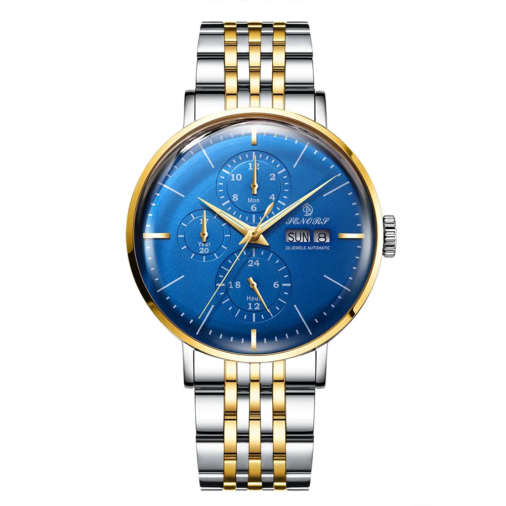 business Winner Watch Men Skeleton Automatic Mechanical Watch Gold Skeleton Vintage Men's Watch stainless stee  Top Brand Luxury