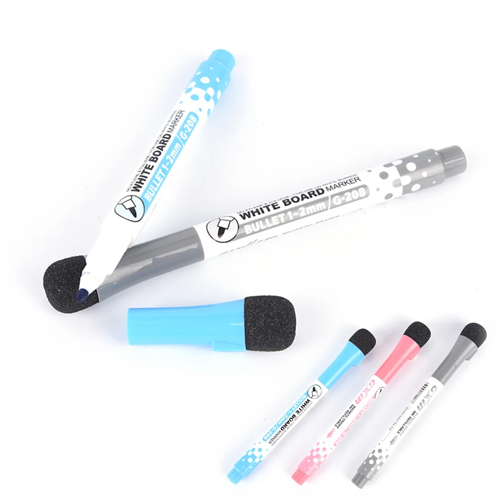 

1pc 3 Colors White Board Whiteboard Marker Pen Eraser Art Mark Pen Oil Pen Creative Double Write Wipe Erasable Marker Pen Lovely