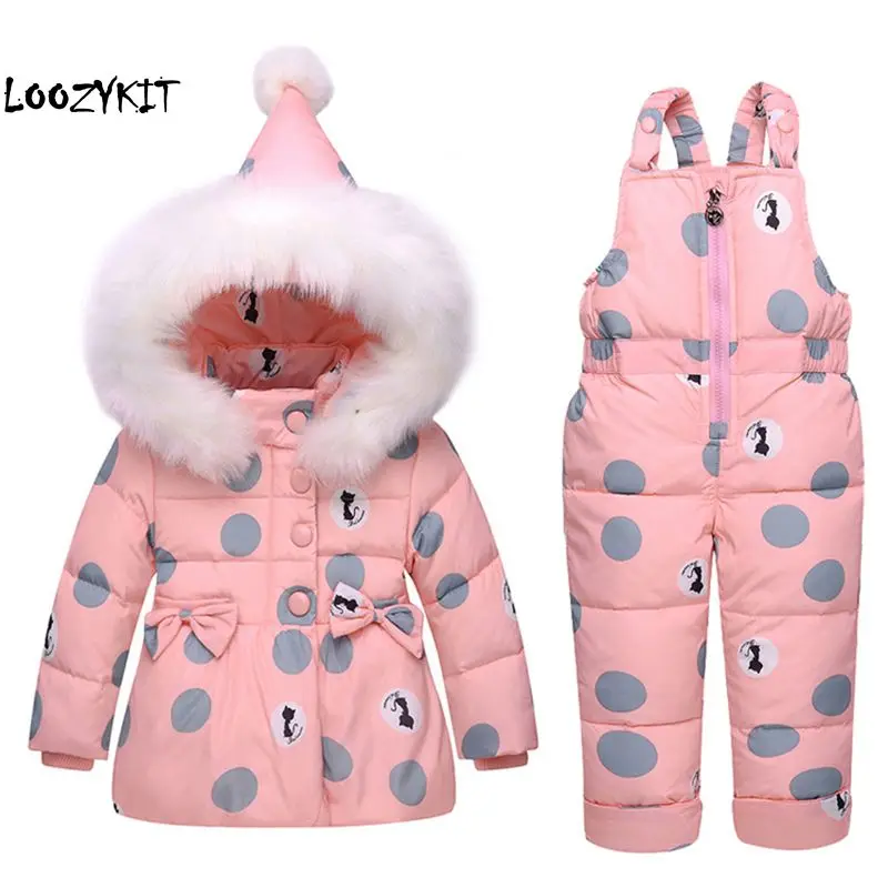 

Loozykit 2019 Winter Children Clothing Set Girl Warm Parka Down Jacket For Baby Girl Clothes Children's Coat Snow Wear Kids Suit