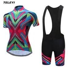 Г. Яркая Pro Велоспорт Джерси комплект Для Женщин Велосипед Одежда для девочек Ropa Ciclismo MTB велосипеда трикотажный топ нагрудник мягкий Шорты для женщин