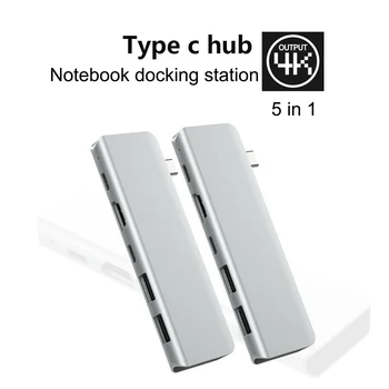 

1 pcs 5-in-1 USB C HUB Type-c to Multi Ports USB 3.0 Type C Power Adapter USB-C HUB Splitter Dock