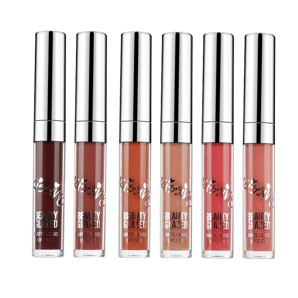 Жидкая матовая бархатная помада Beauty Glazed 6/3/1 шт. блеск для губ стойкая водостойкая