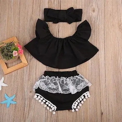 Pudcoco/Одежда для новорожденных девочек комбинезон + кружевные шорты повязка на