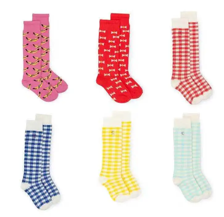 

Children's knee high socks girls boys football cotton old school color socks skating children baby long legs warm