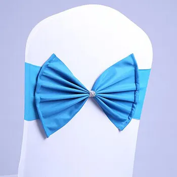 

30Pieces/Lot High Quality Stretch Chair Band Bow Wedding Party Prom Banquet Hotel Chair Bow Wedding Suplies Chair Decoration