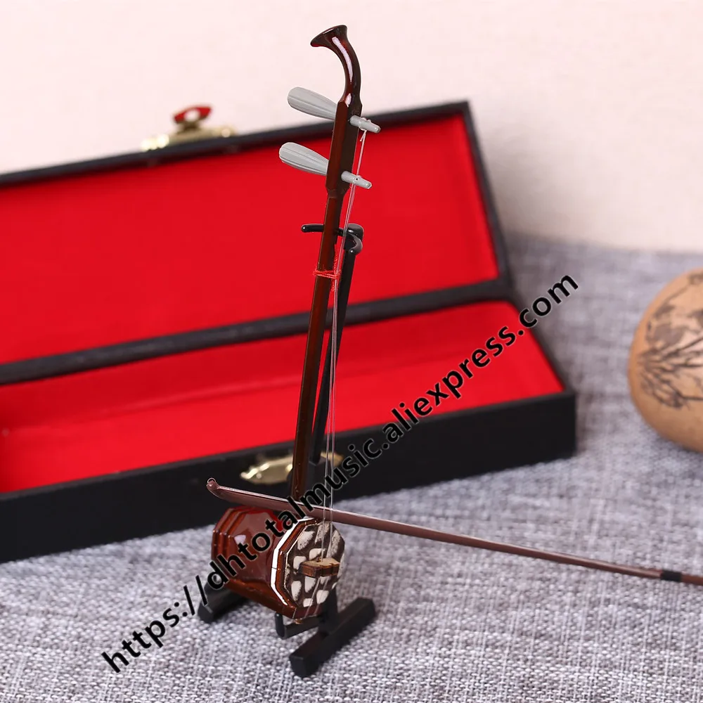 Миниатюрная копия модели Erhu с подставкой и чехлом мини украшения для музыкальных