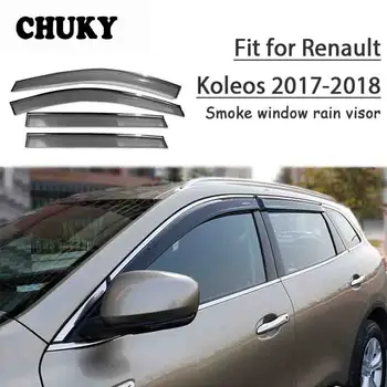 online Chuky 4 Pcs ABS Estilo Do Carro Dom Viseiras Da Janela Toldos Abrigos Escudo Chuva Para Renault Koleos 2017 2018 Auto Acessórios