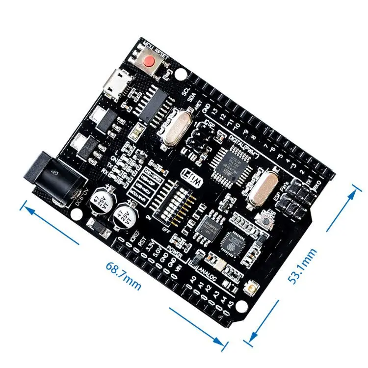 UNO+ WiFi R3 ATmega328P+ ESP8266(32 Мб памяти) USB-TTL CH340G для Arduino Uno, NodeMCU, WeMos ESP8266 новое поступление