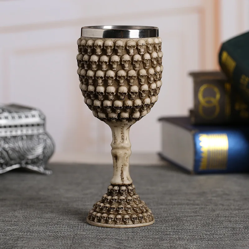 Najtaniej Najfajniejsza czaszka z żywicy czara ze stali nierdzewnej Retro pazur lampka do wina gotyckie kieliszki koktajlowe wilk whisky Cup Party Bar Drinkware