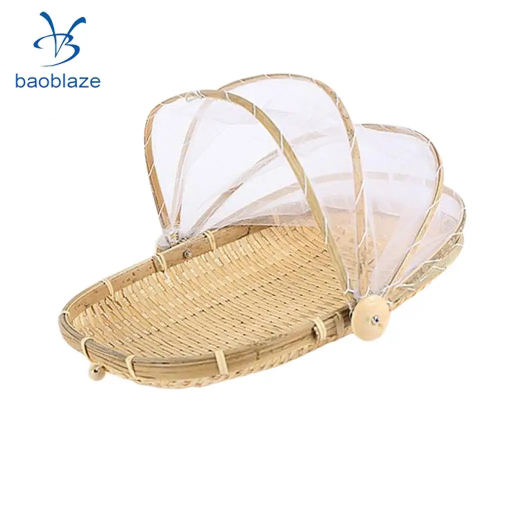 Bamboo Serving Food Tent Basket Hand Woven Fruit Baskets Storage 6 Designs