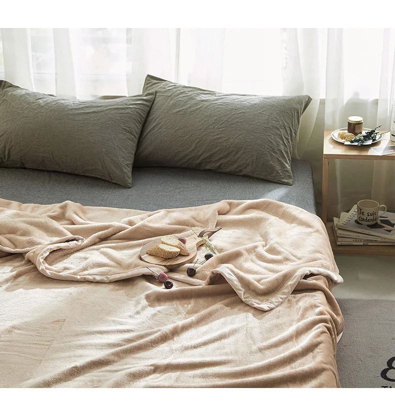 Горячее предложение, фиолетовый домашний текстиль, фланелевое одеяло, 400 г, супер теплое мягкое одеяло, s плед на диван/кровать/самолет, путешествия, лоскутное одноцветное покрывало