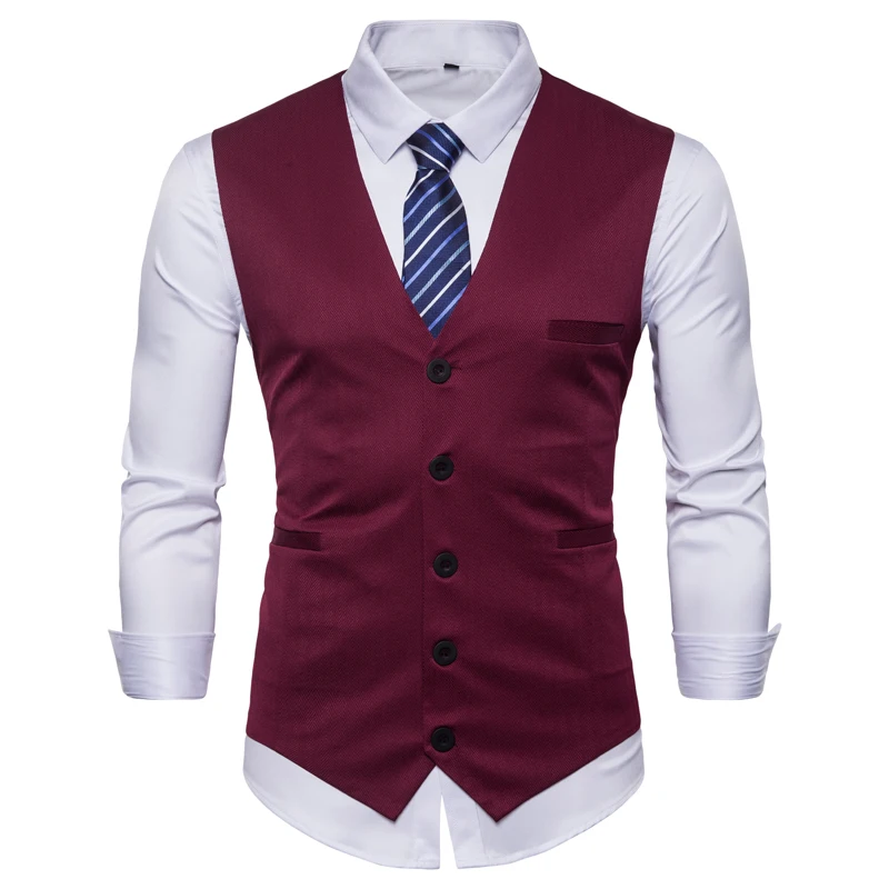 Vest men's fashion simple solid color vest men's large size slim vest send tie men's single-breasted business casual suit vest Vest men's fashion simple solid color vest men's large size slim vest send tie men's single-breasted business casual suit vest