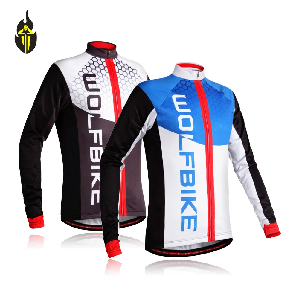 WOLFBIKE Thin Fleece Mountain Bike Jersey Bicycle MTB Breathable
