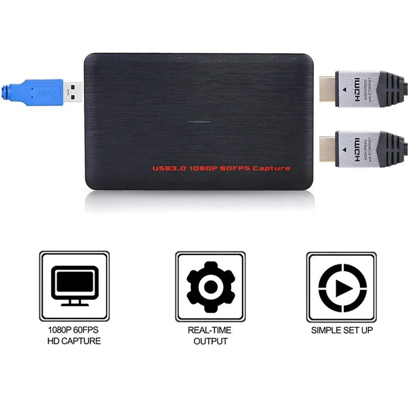 HDMI карта захвата игры USB 3 0 HD видео 1080 P 60FPS живое потоковое записывающее