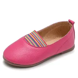 JGVIKOTO модные Туфли принцессы для девочек простые элегантные из мягкой искусственной кожи обувь для детей Дети Мокасины Туфли без каблуков