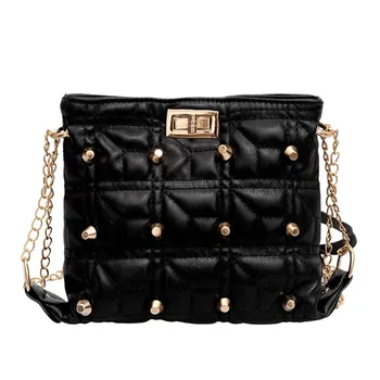 

2019 New Trend Womens Bags Colorful Vintage Women Canvas Shoulder Handbags PU Leather Chain Crossbody Bag Bolsos Mujer