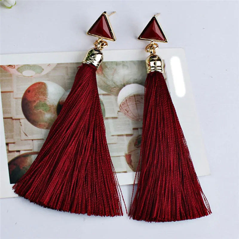 

2019 Women Earring Bohemian Women Ethnic Hanging New Design Tassel Rope Tassel Earrings A#8