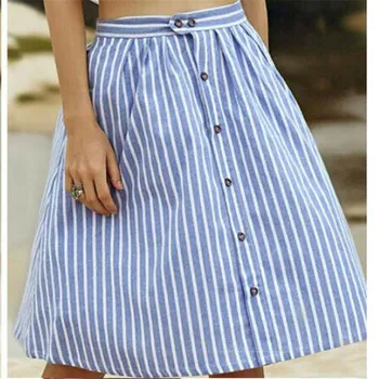 

Women Flared Knee Length Skirts Ladies Fashion Swing Skater Skirt Lady Females Midi Office Skirts S-XL Hot Selling New 2019