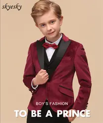 3 шт. детская одежда для мальчиков Свадебный костюм Дети малышей формальный костюм комплект пальто/куртка + брюки жилет