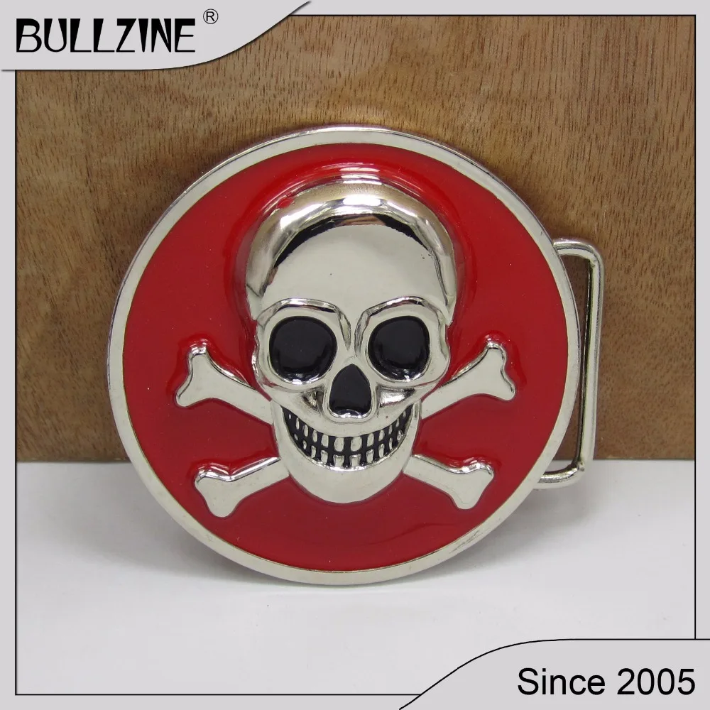 Skull And Bones Red Belt Buckle